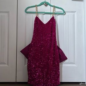 Hot pink Sequin mini dress